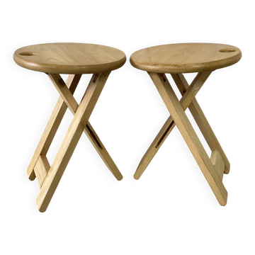 Paire de tabourets pliables