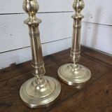 Antique pair of brass candlesticks
