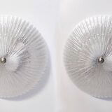 Pair of Round Murano Glass Ceiling Lights or Sconces, Italy
