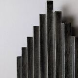 Pair of Ferro Art Iron and Glass Wall Sconces Art Deco Style 1970s