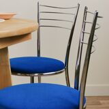 Chaises chrome bleu cobalt
