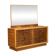 Vintage walnut burl commode with brass handles, Italian design from the 1940s.