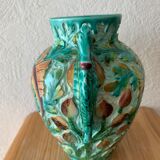Spanish ceramic vase aquatic decoration