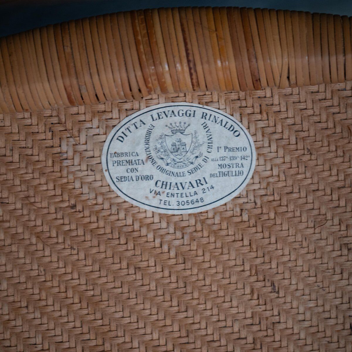 Vintage Chiavarina chair with armrests, 1950s