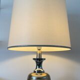 Large Space Age lamp in chrome and gold metal