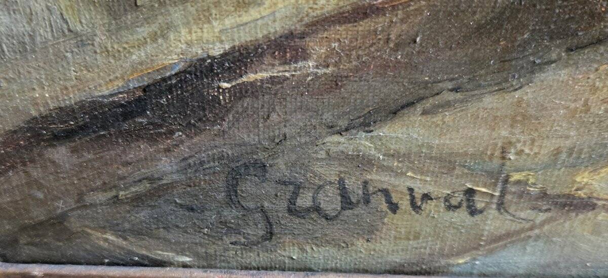 Granval: oil painting on canvas depicting a tasting scene in the cellars of a monastery.