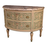 Commode en demi-lune italienne dans le style Bonzanigo, Louis XVI, 20e siècle