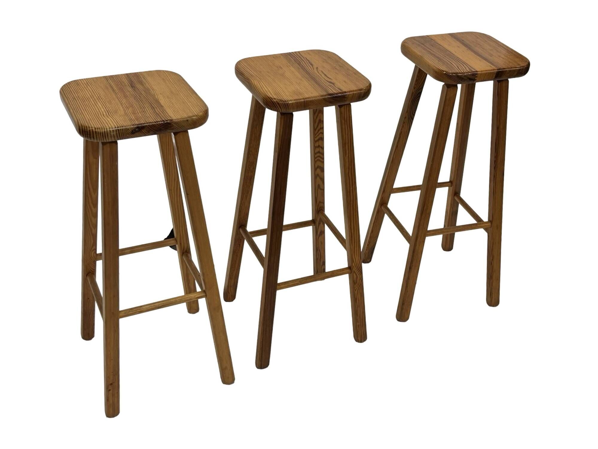 Vintage bar stool plant stool pinewood pinewood 1960s