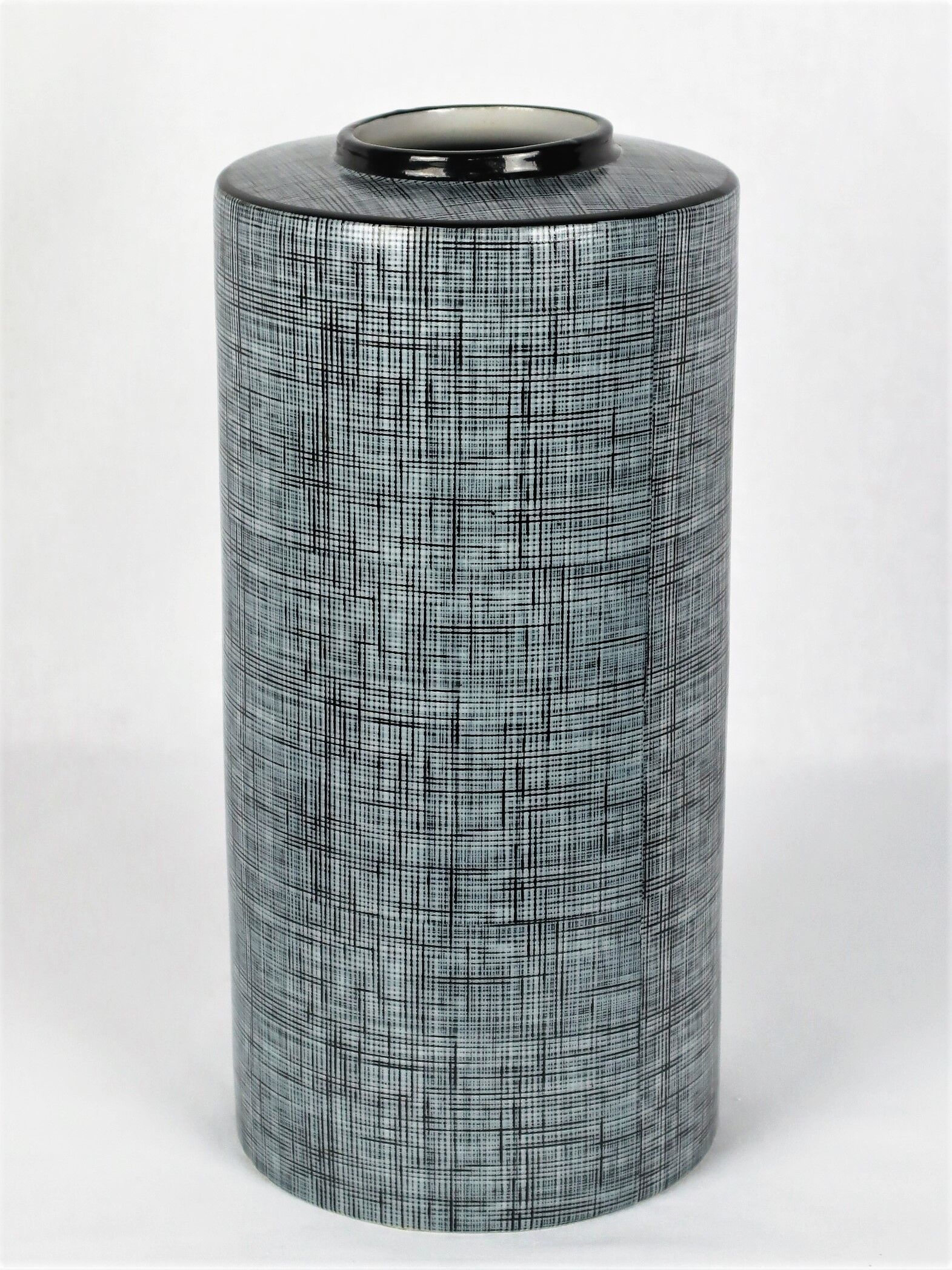 Black and grey porcelain vase by François Bernard