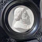 Bas-relief en marbre et ébène sculpté signé Jouffroy, 1873