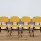 Mid-Century Teak Dining Chairs  Scissor by Louis van Teefelen for Wébé, Netherlands, 1950s, Set of 4