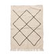 Minimalist Berber rug in cream and black 105x140 cm