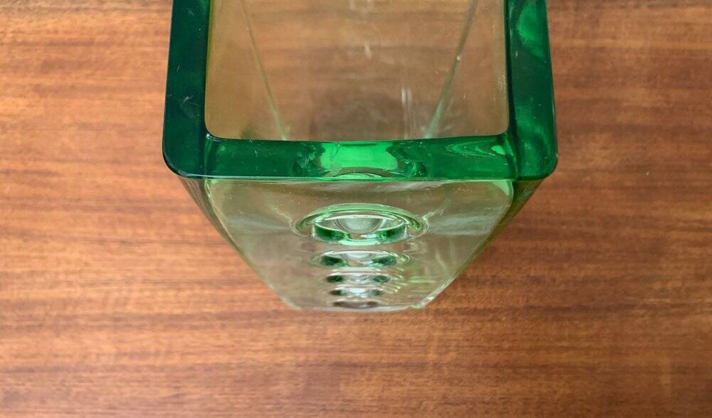 Brutalist glass block vase from the mid-century space age, 1960s