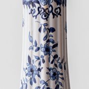 Antique Delft Style Blue and White Ceramic Table Lamp by Samson, circa 1880-1910