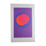 Silkscreen signed abstract geometric op art Claisse geneviève 1967 circles
