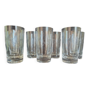Lot de 9 verres (à whisky