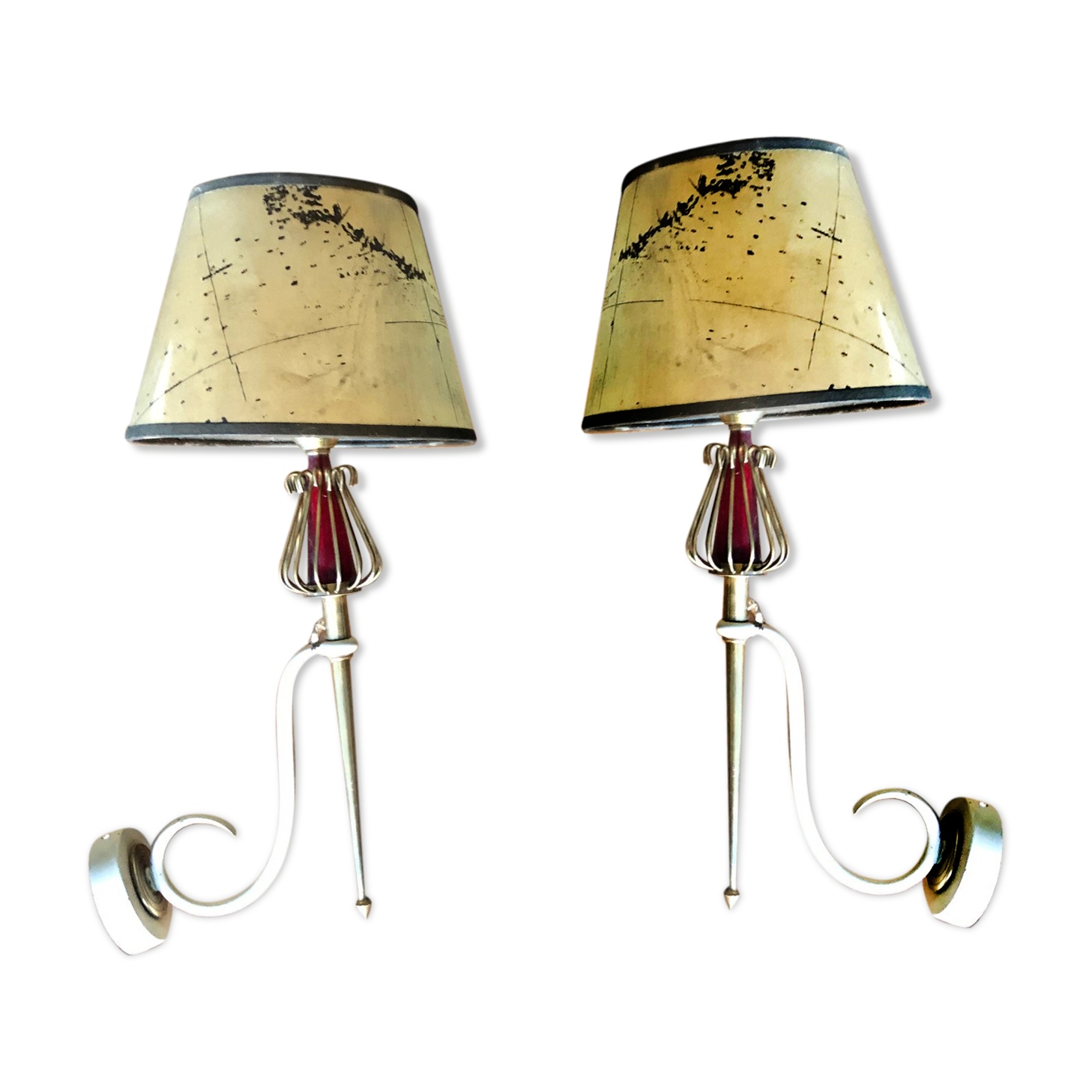 Paire d'appliques Lunel modèle muguet