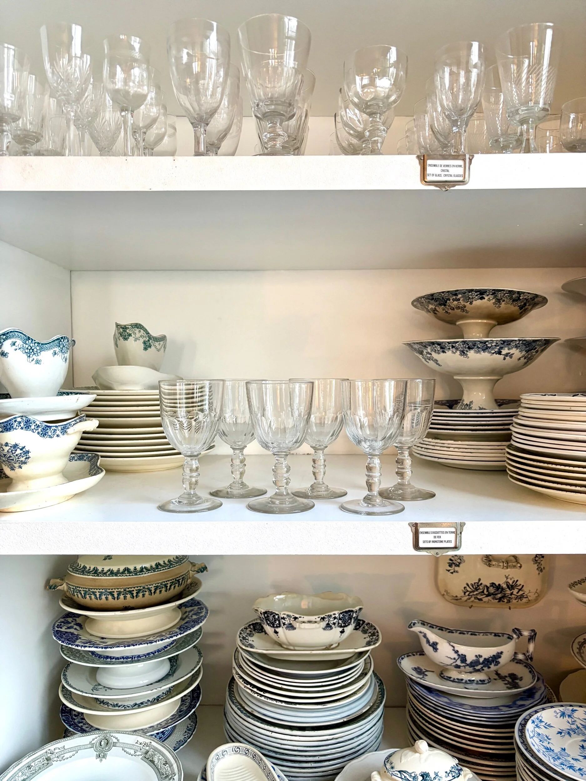 6 crystal stemmed glasses attributed to Baccarat, Gondole model