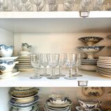 6 crystal stemmed glasses attributed to Baccarat, Gondole model