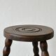 Antique turned wooden tripod stool