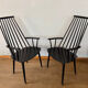 Armchair with armrests and Scandinavian bridge slats