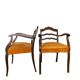 Pair of wooden and velvet armchairs from the 30s and 40s