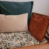 Vintage Bohemian wooden children's sofa bed bench