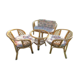 Garden set in rattan year 80s