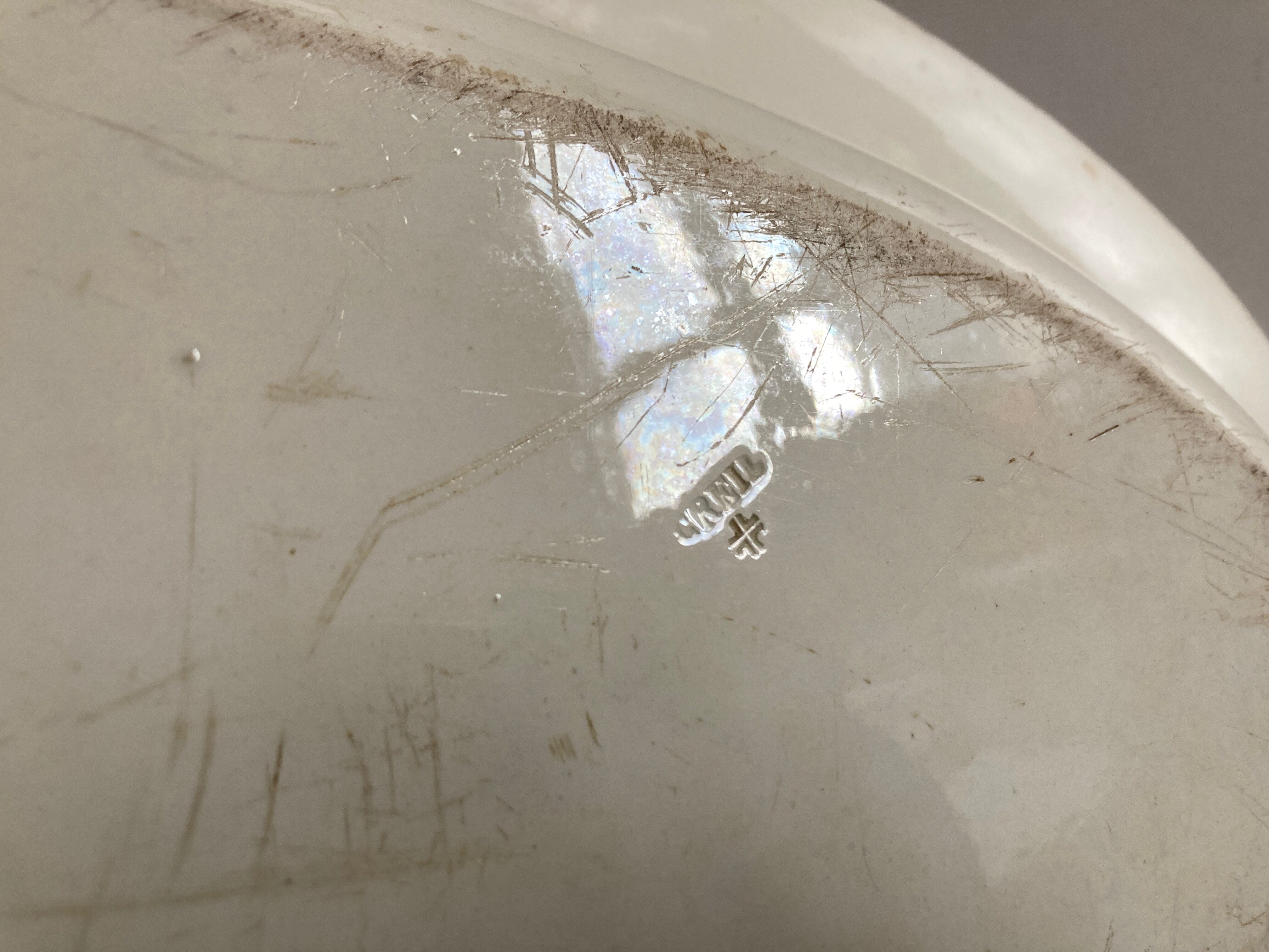 Dish Creil Directoire 1806 fine earthenware XXL