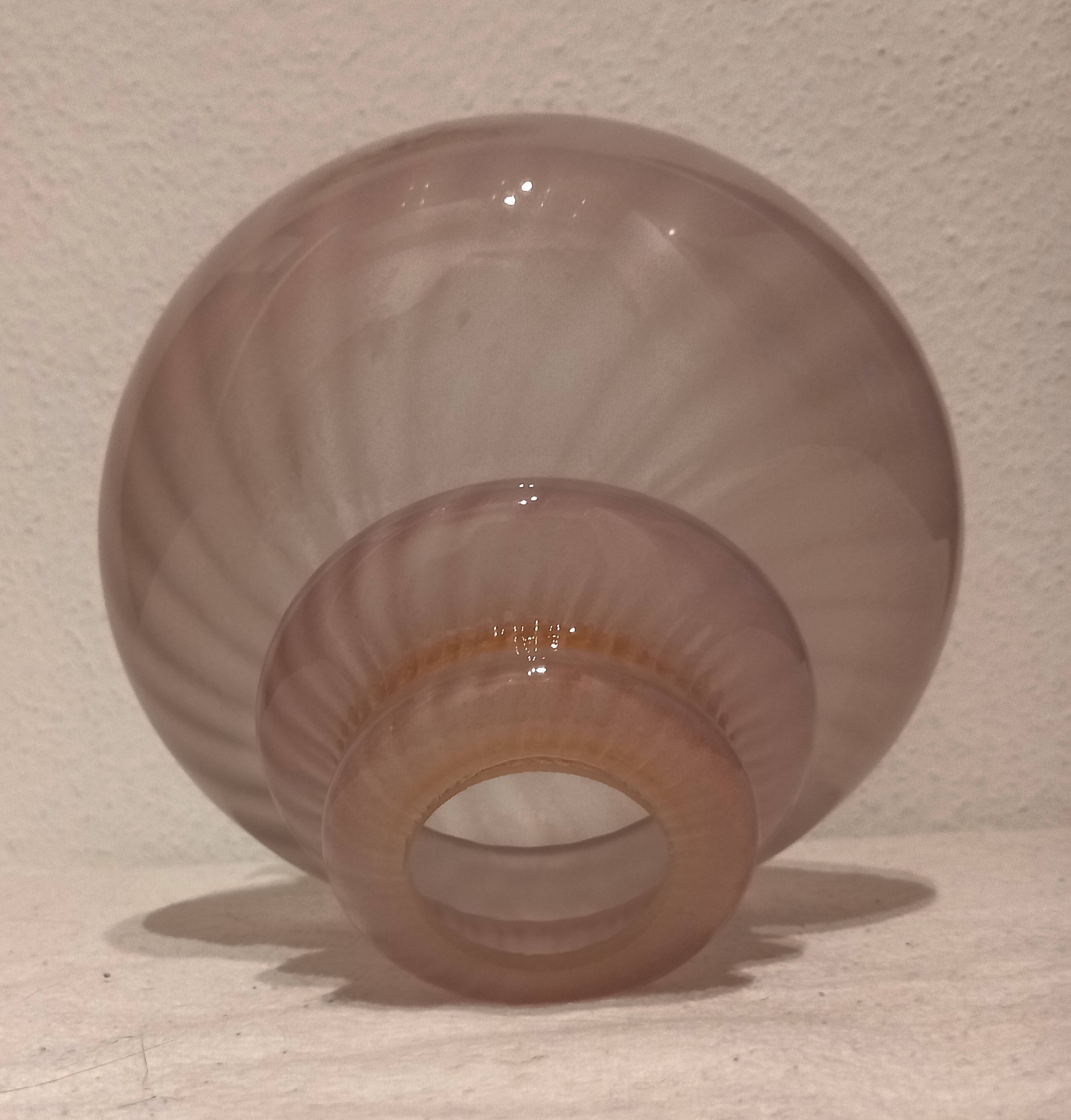 Antique Pink Glass Lamp Globe / Lampshade