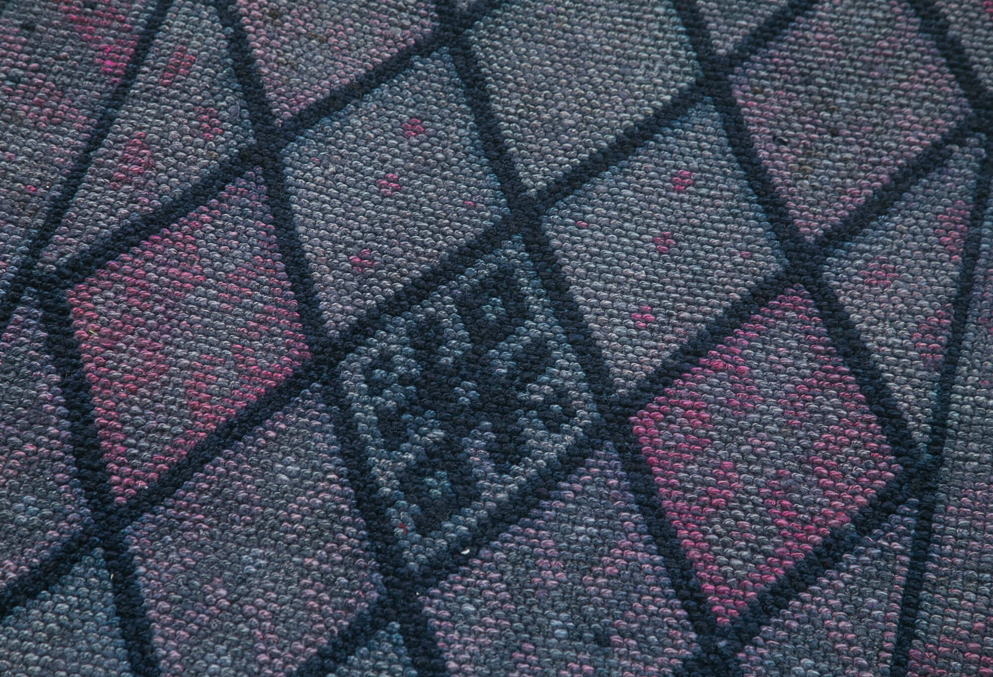 Handmade one-of-a-kind oriental purple runner rug 85 cm x 368 cm