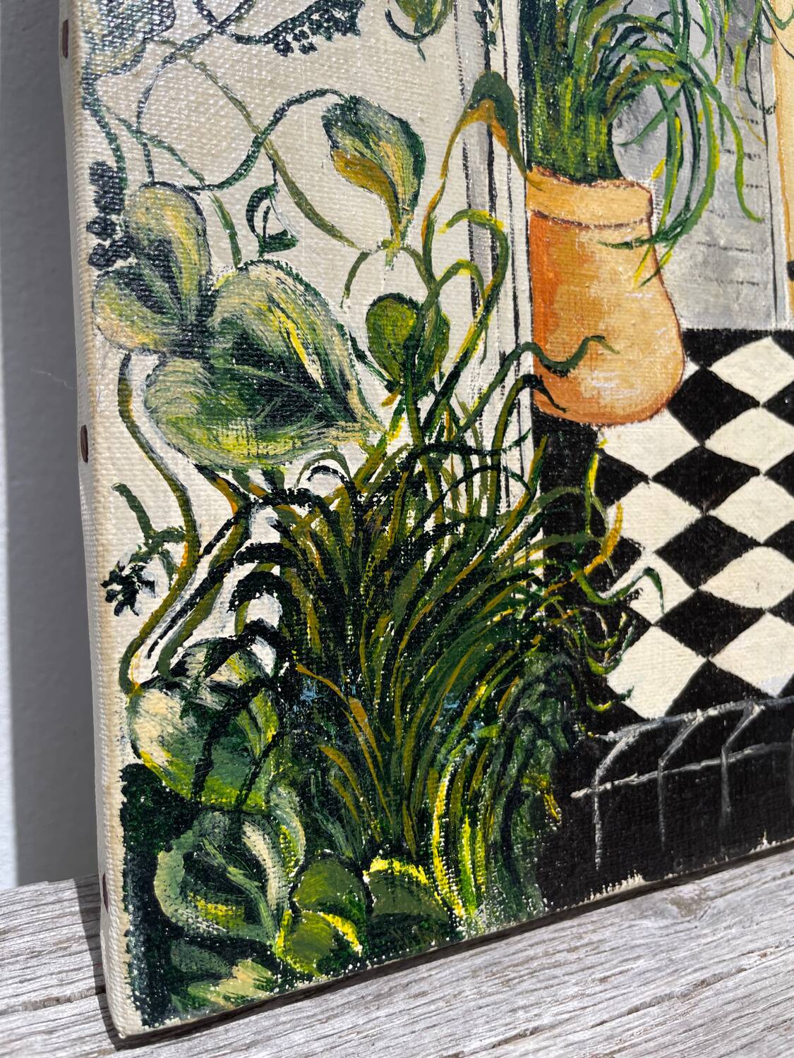 Native painting winter garden oil painting on canvas