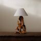 Sculptural lamp in solid olive wood – around 1970