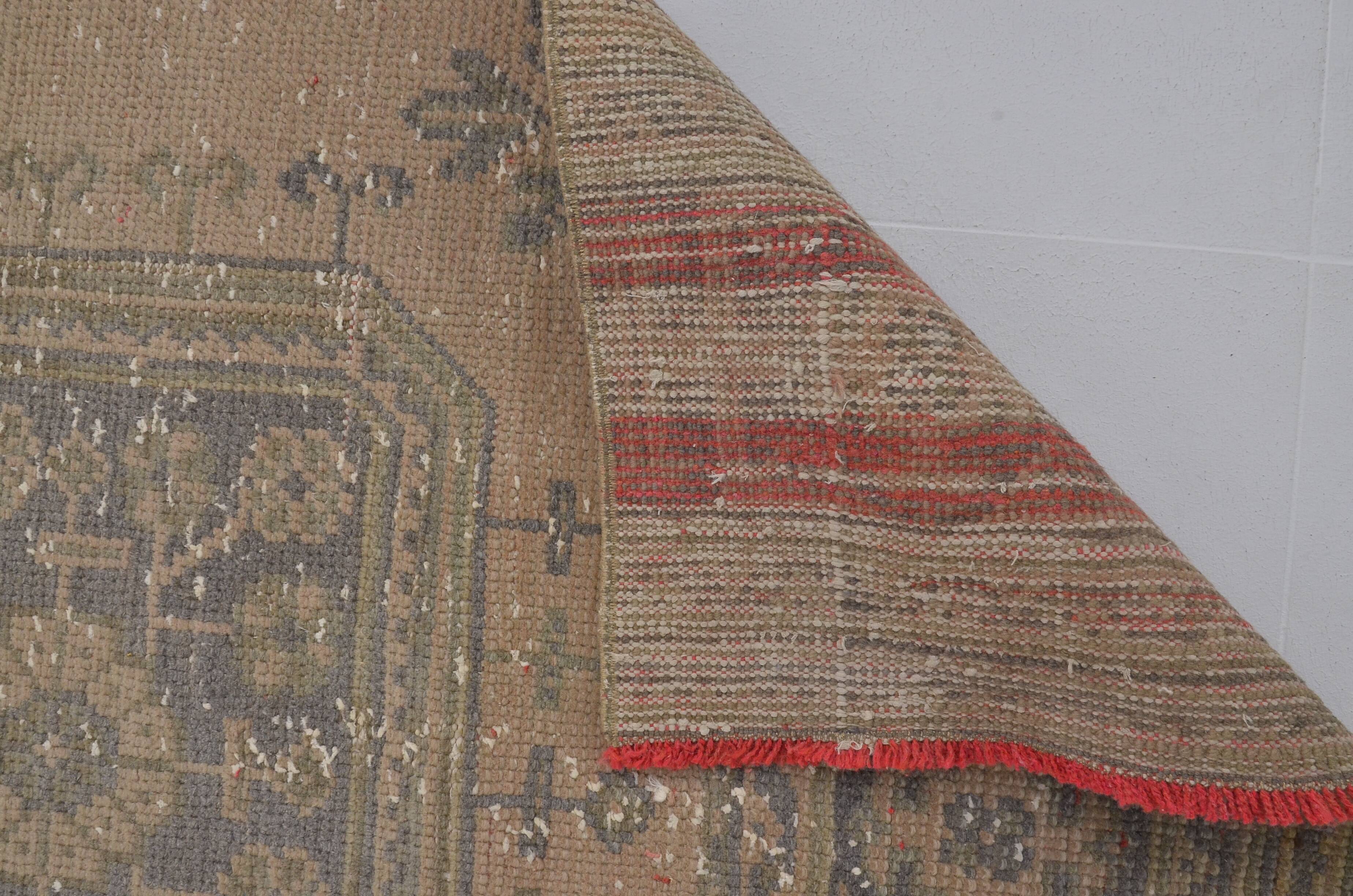 Anatolian oushak hallway runner rug