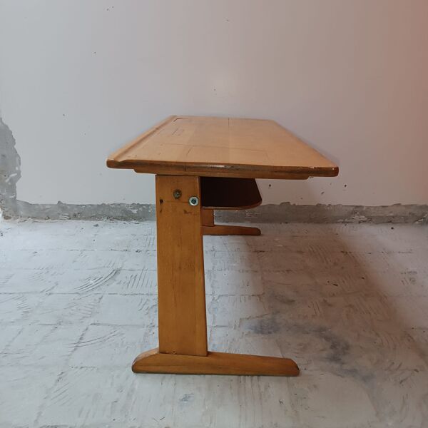 Bureau d'ecole Casala vintage 1960 avec emplacement encrier