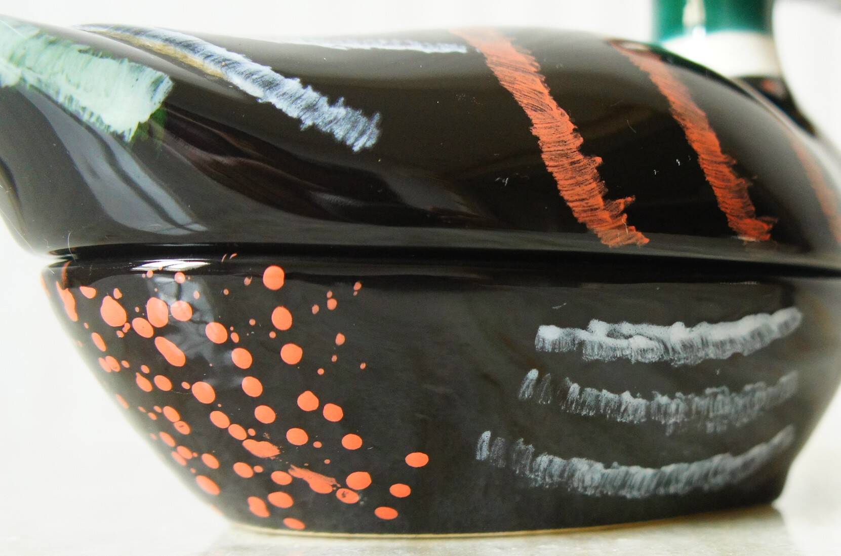 Michel Cougant, hand-painted zoomorphic ceramic