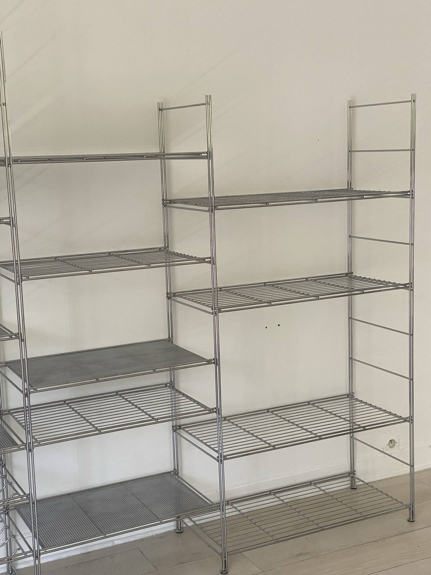 Modular chrome metal shelf