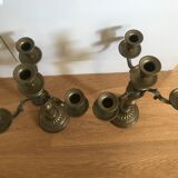 Bronze candlestick pair