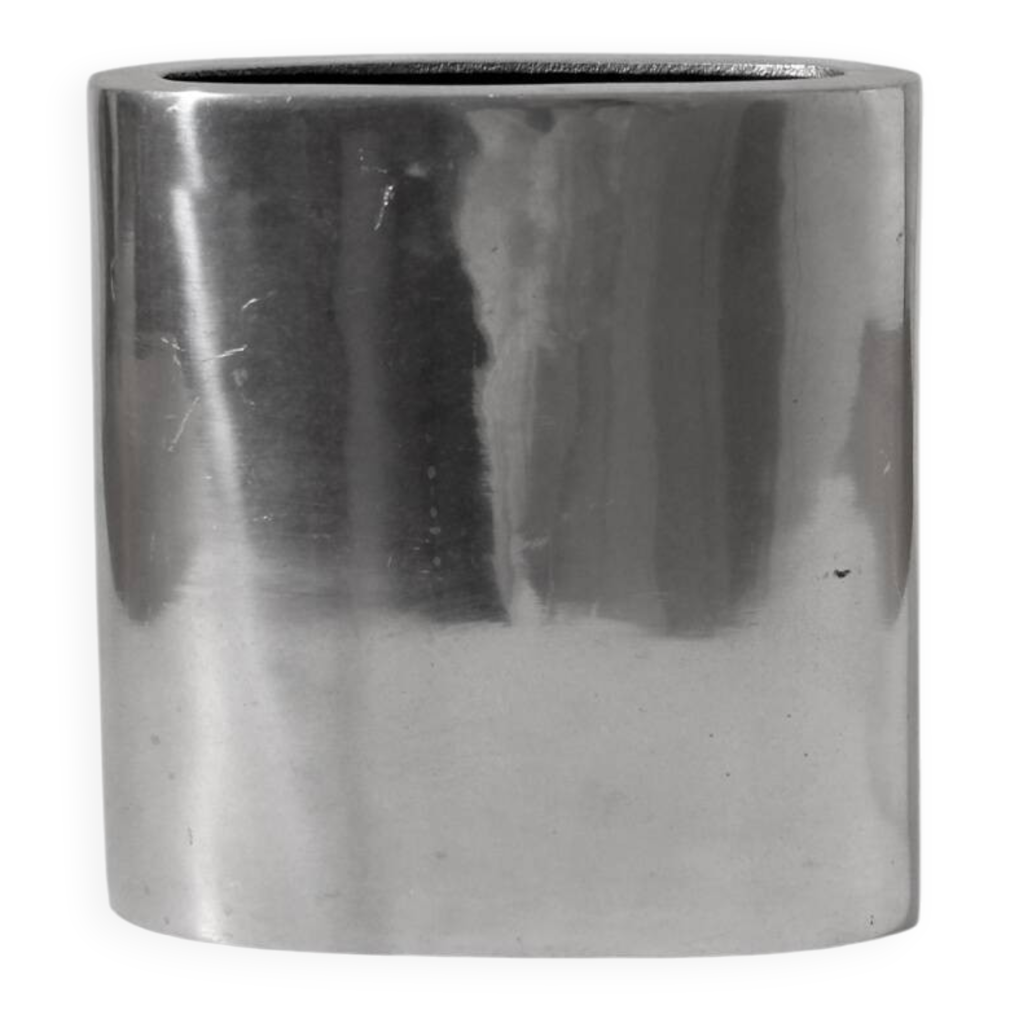 Polished Aluminum Square Flat Vase