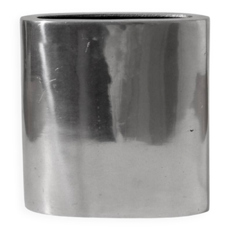 Polished Aluminum Square Flat Vase