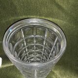 Transparent glass vase, vintage geometric patterns 1960/1970
