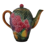 Majolica water pitcher in slipware signed Salin les Bains