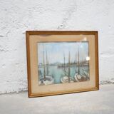Old watercolor painting on paper signed F. Reys