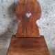 Old Alpine peasant chair from the 18th century – Heart-shaped cut-out violin backrest