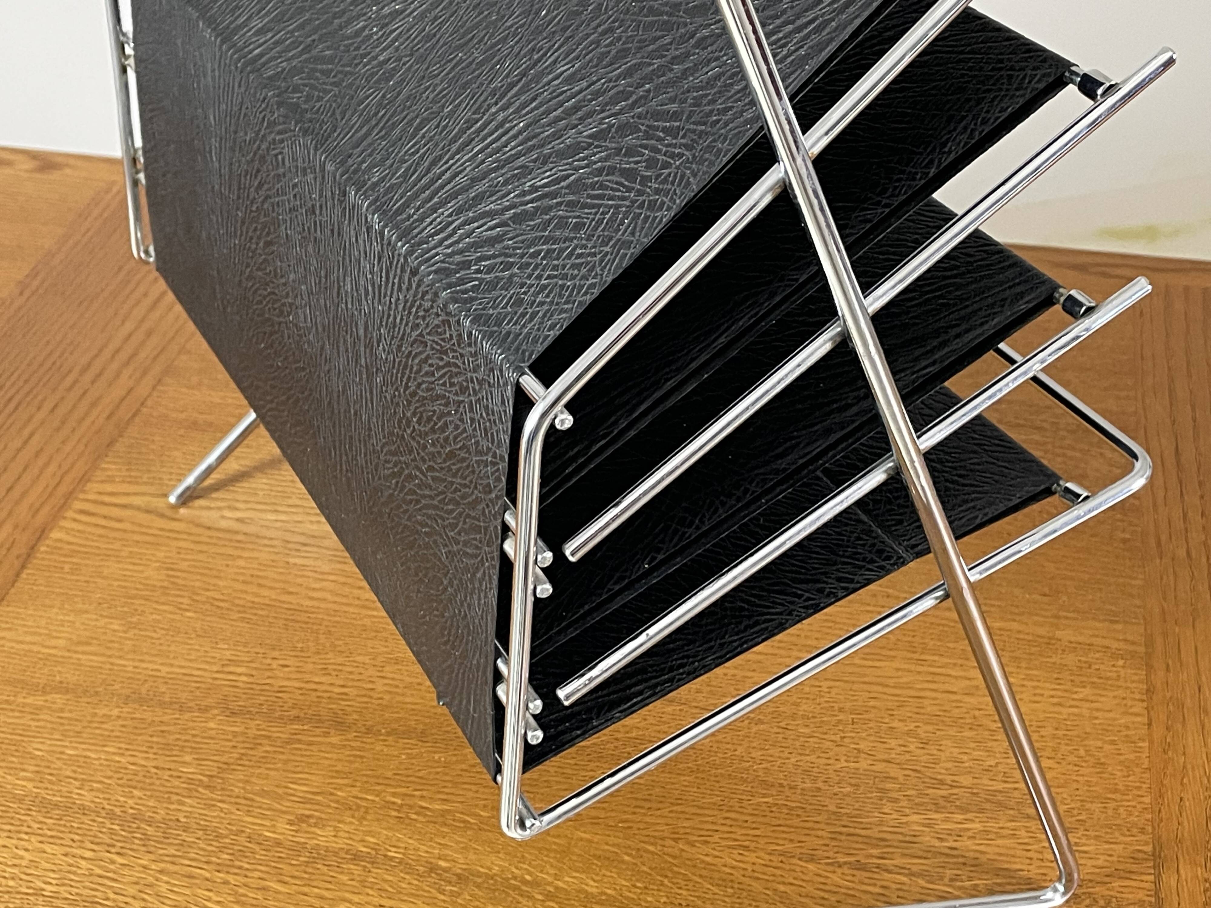 Vintage magazine rack by voss, germany, 1960s