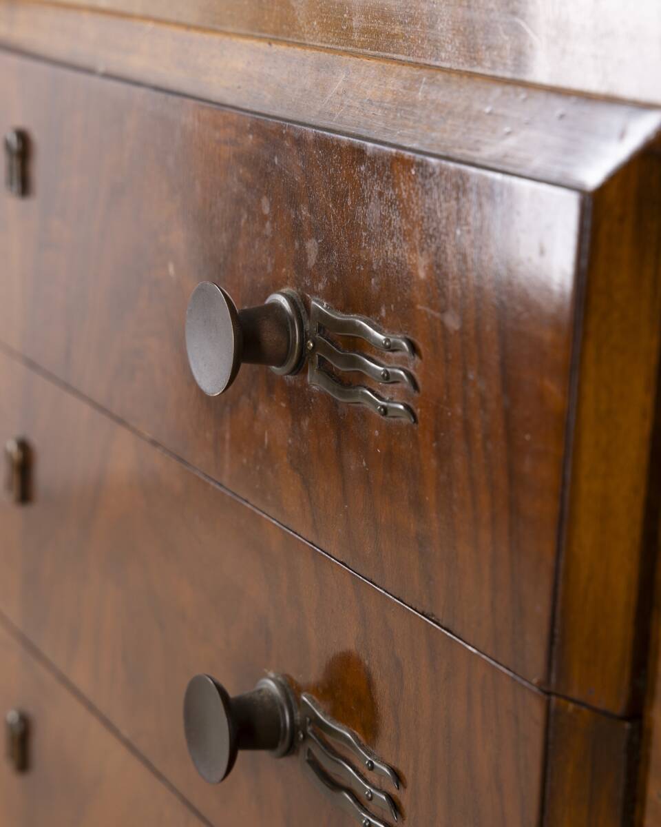 Vintage 1940s Italian-design Radica wood buffet sideboard