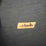 Maurice Hirsch neoclassical dining table black wood golden mirror 1970