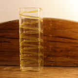 Ridged glass vase, Murano style