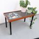 Side table/plant stand in 60s/70s style, made of teak, retro/vintage style.