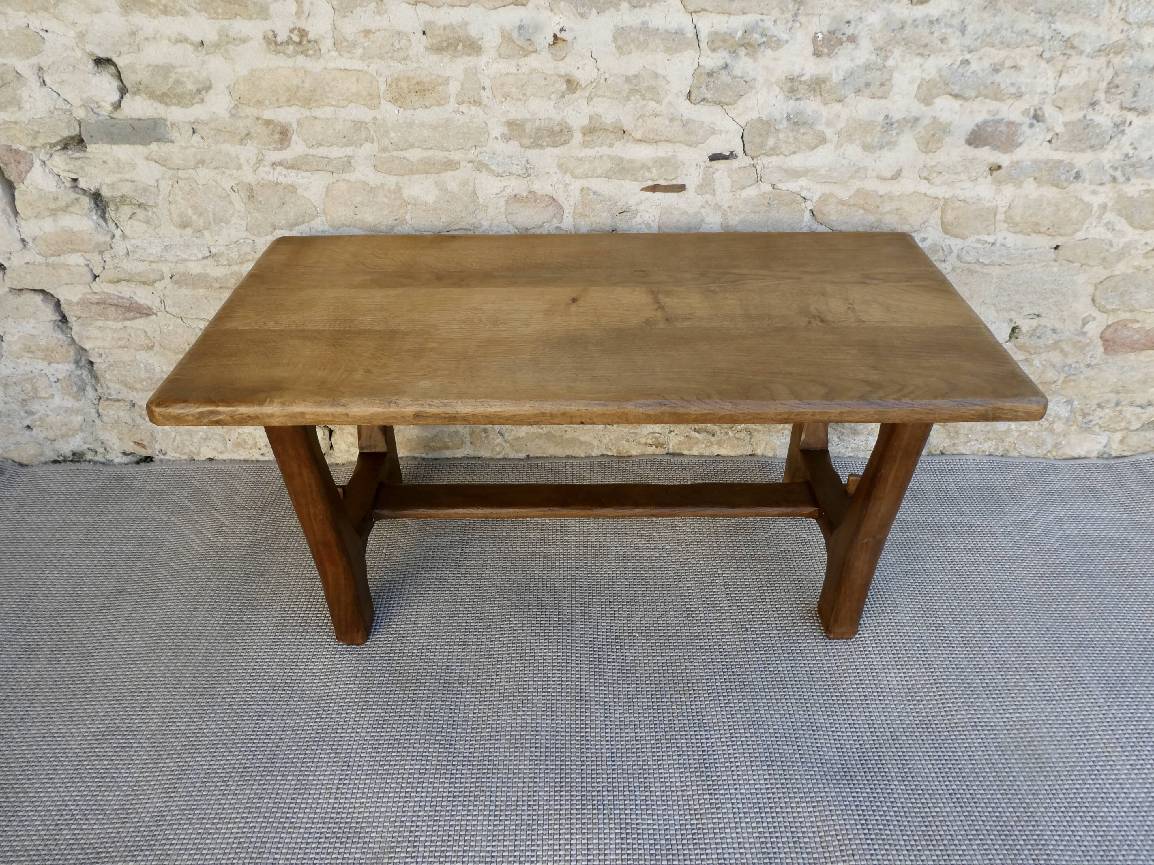 Solid wood coffee table, brutalist